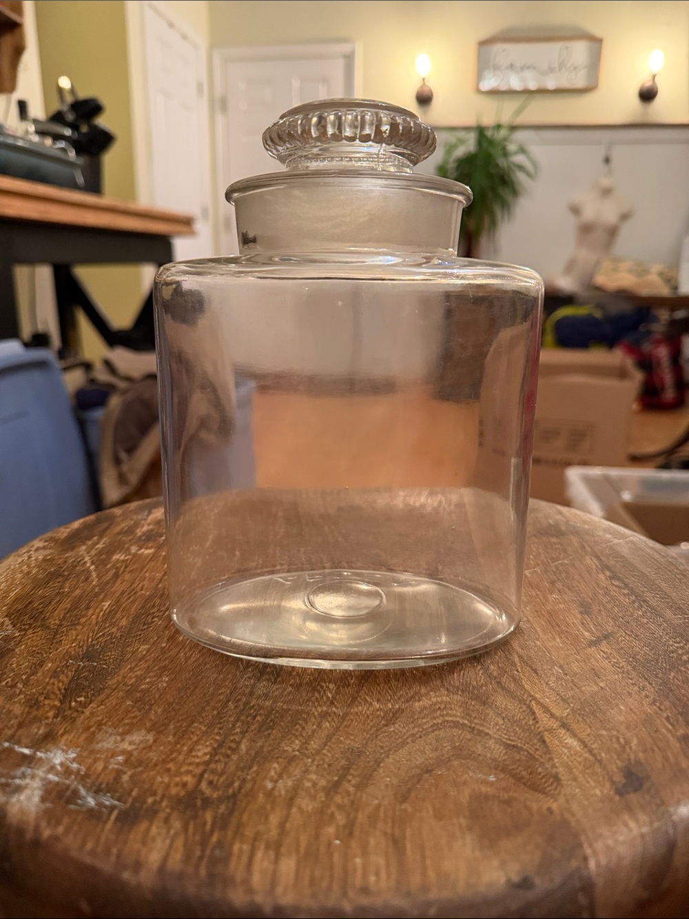 Vintage Elizabeth Arden Glass Apothecary Jar with Lid